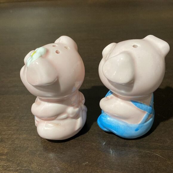 Vintage Hand painted Pig Piglet Salt & Pepper Shakers Set - Picture 5 of 10